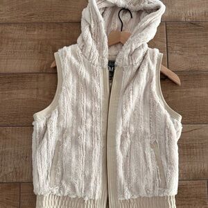 YMI Ivory Hooded Vest